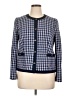 Talbots 100% Polyester Houndstooth Blue Blazer Size 16 - photo 1