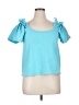 Unbranded 100% Cotton Teal Blue Short Sleeve Top Size XXL (estimated) - photo 1