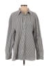 AE77 100% Cotton Stripes Silver Long Sleeve Button-Down Shirt Size S - photo 1