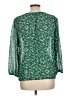 Fun2Fun 100% Polyester Green 3/4 Sleeve Blouse Size L - photo 2