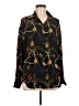 Unbranded Print Black Long Sleeve Blouse Size M (estimated) - photo 1