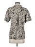 Assorted Brands 100% Polyester Polka Dots Gray Short Sleeve Blouse Size S - photo 2