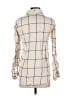Zara Plaid Ivory Long Sleeve Blouse Size S - photo 2