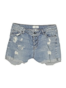 Black Daisy Denim Shorts