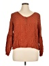 Universal Thread 100% Rayon Orange Long Sleeve Blouse Size XL - photo 1