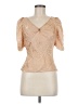 BCBGMAXAZRIA Tan Short Sleeve Blouse Size 8 - photo 1