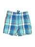 Small Wonders 100% Cotton Plaid Blue Board Shorts Size 6-9 mo - photo 1