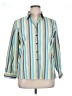 Foxcroft Stripes Green 3/4 Sleeve Button-Down Shirt Size 14 (petite) - photo 1