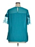 Worthington 100% Polyester Teal Short Sleeve Blouse Size 0X - photo 2