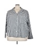 auden 100% Cotton Checkered-gingham White 3/4 Sleeve Button-Down Shirt Size 3X - photo 1
