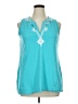 Lands' End Teal Sleeveless Blouse Size XL - photo 1