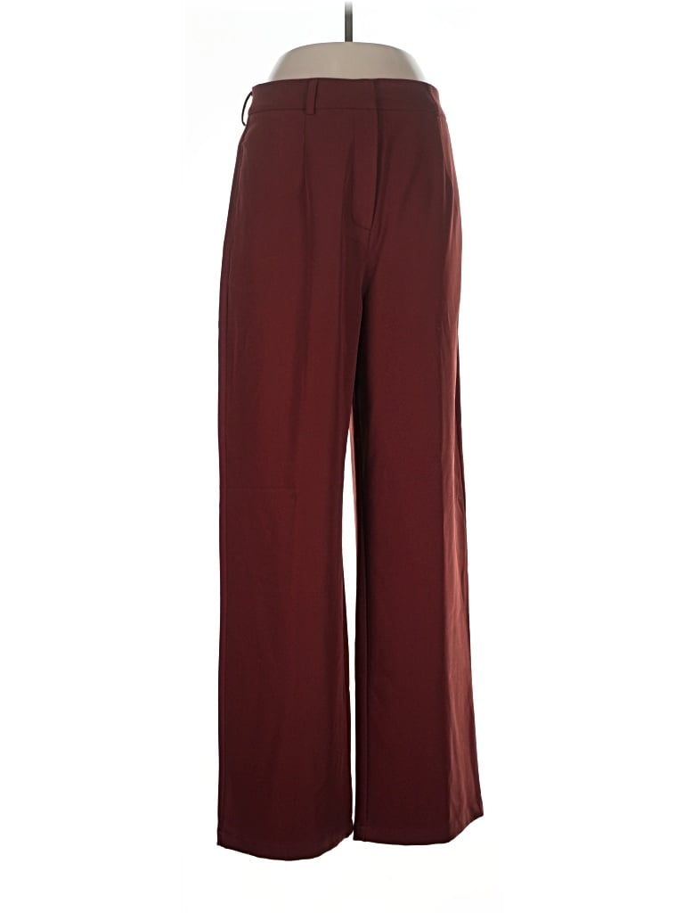 Pre-owned Commense Dress Pants In Burgundy