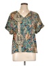 Unbranded 100% Polyester Paisley Teal Short Sleeve T-Shirt Size L - photo 1