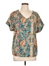 Unbranded Teal Short Sleeve Blouse Size L - photo 1