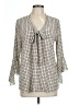 Ember 100% Polyester Ivory 3/4 Sleeve Blouse Size L - photo 1