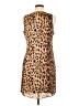 Milano 100% Polyester Animal Print Brown Cocktail Dress Size 8 - photo 2