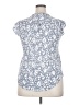Monday Fun 100% Rayon Gray Blue Short Sleeve Blouse Size XXL - photo 2