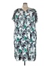 eShakti 100% Polyester Print Teal Casual Dress Size 4X - photo 1
