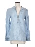 Yuka 100% Linen Blue Long Sleeve Blouse Size Sm (T1) - photo 1