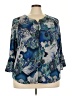 Links Blue 3/4 Sleeve Blouse Size 3X - photo 1