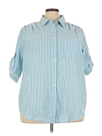 Woman Within 3/4 Sleeve Button-Down Shirt (view 1)