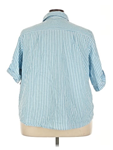 Woman Within 3/4 Sleeve Button-Down Shirt (view 2)