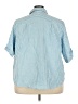 Woman Within Stripes Blue 3/4 Sleeve Button-Down Shirt Size 22 Petite (1X) - photo 2
