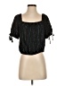 Express Stripes Black Short Sleeve Top Size S - photo 1