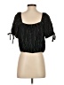 Express Stripes Black Short Sleeve Top Size S - photo 2