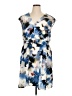 DKNY 100% Polyester Print Blue Cocktail Dress Size XL - photo 1