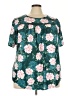 Fantaslook Floral Teal Short Sleeve Blouse Size 3X - photo 1