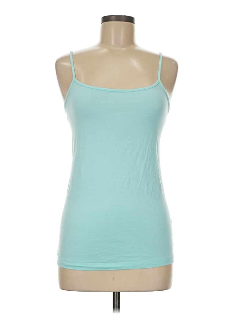 Pre-owned Faded Glory Tank Top Teal Strapless Neckline Tops In Blue