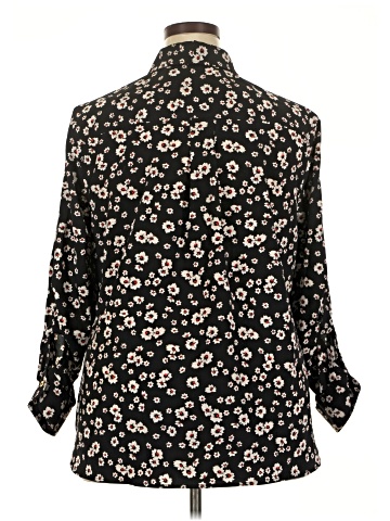 Jones New York Signature 3/4 Sleeve Button-Down Shirt (view 2)