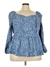 Shein Curve 100% Polyester Blue 3/4 Sleeve Blouse Size 20 Plus (4) - photo 1