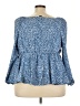 Shein Curve 100% Polyester Blue 3/4 Sleeve Blouse Size 20 Plus (4) - photo 2