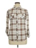 Passport 100% Polyester Plaid Brown Long Sleeve Blouse Size XL - photo 1