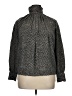 Tess 100% Polyester Chevron-herringbone Black Long Sleeve Blouse Size 14 - photo 1