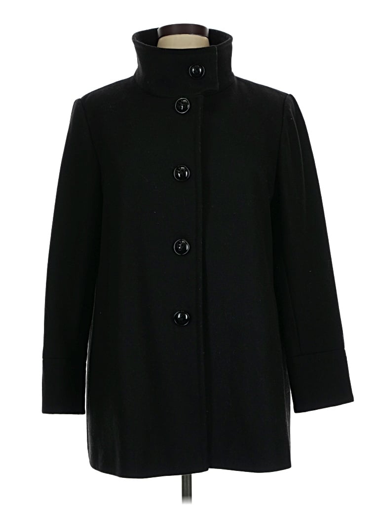 Pre-owned Larry Levine Wool Coat In Black