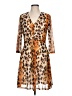 IMAN Animal Print Brown Cocktail Dress Size L (petite) - photo 1