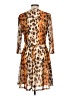 IMAN Animal Print Brown Cocktail Dress Size L (petite) - photo 2