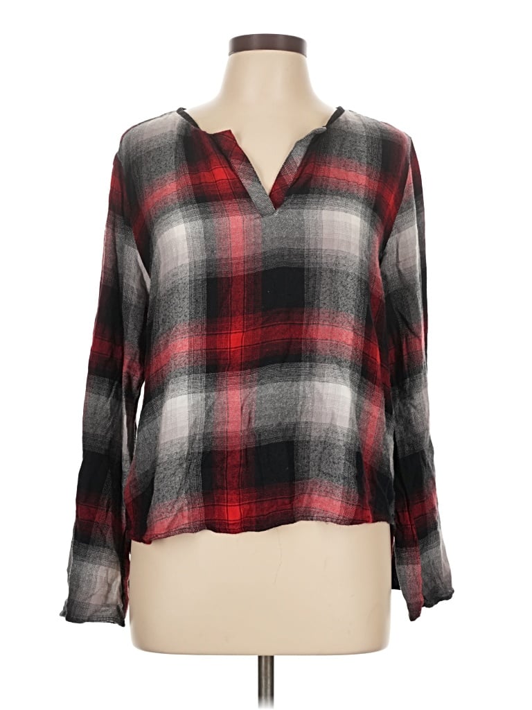 Pre-owned Cloth & Stone Long Sleeve Blouse In Gray