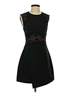 chinese dress ladies BCBGMAXAZRIA Black Lace-Trim Midi Dress – Runway Catalog