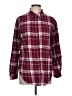 Blue Rain Plaid Burgundy Long Sleeve Button-Down Shirt Size L - photo 1