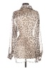 12th Tribe Animal Print Silver Long Sleeve Blouse Size M - photo 2
