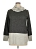 NY Collection Color Block Gray Turtleneck Sweater Size XL - photo 1