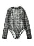 Love Checkered-gingham Silver Bodysuit Size 1X - photo 1
