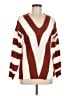 Unbranded 100% Acrylic Chevron-herringbone Burgundy Pullover Sweater Size M - photo 1