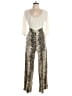Main Strip Animal Print Ivory Black Jumpsuit Size L - photo 1