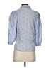 Zara Hearts Blue 3/4 Sleeve Button-Down Shirt Size XS - photo 2