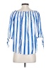Harve Benard 100% Viscose Blue 3/4 Sleeve Blouse Size S - photo 2